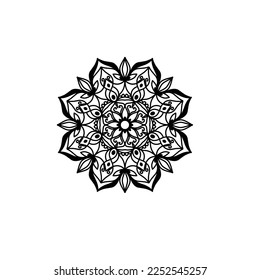 Mandala Blumen. Vintage dekorative Elemente. Orientalisches Muster, Vektorgrafik. Islamische, arabische, indische, marokkanische, spanische, türkische, pakistanische, chinesische, mystische, ottomanische Motive. Farbbuch