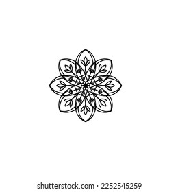 Mandala Flowers. Vintage decorative elements. Oriental pattern, vector illustration. Islamic, Arabic, Indian, Moroccan, Spanish, Turkish, Pakistani, Chinese, mystic, ottoman motifs. Coloring book