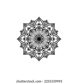 Flores de Mandala. Elementos decorativos de época. Patrón oriental, ilustración vectorial. Motivos islámicos, árabes, indios, marroquíes, españoles, turcos, pakistaníes, chinos, místicos, otomanos. página del libro de coloreado