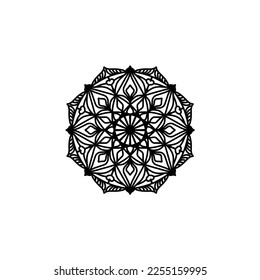 Mandala Flowers. Vintage decorative elements. Oriental pattern, vector illustration. Islamic, Arabic, Indian, Moroccan, Spanish, Turkish, Pakistani, Chinese, mystic, ottoman motifs. Coloring book page