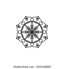 Mandala Flowers. Vintage decorative elements. Oriental pattern, vector illustration. Islamic, Arabic, Indian, Moroccan, Spanish, Turkish, Pakistani, Chinese, mystic, ottoman motifs. Coloring book page