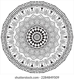 Mandala in the form of a circle for tattooing. fabric pattern ornaments