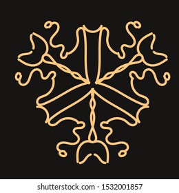 Mandala in the form of a Golden geometric figure