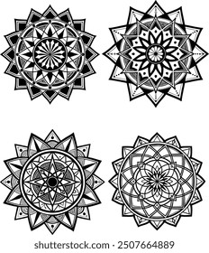 Mandala of four flowers good quality 