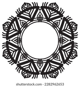 Mandala frame with abstract floral ornament