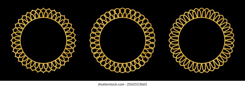 mandala frame design collection, gold color luxury decoration. design for poster decoration, banner, greeting card, social media, web.