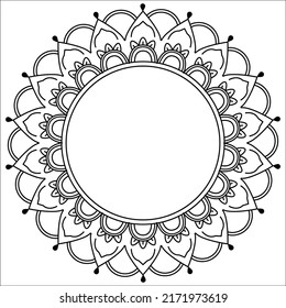 mandala  frame with floral ornament