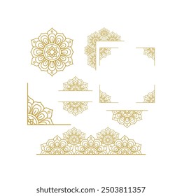 Mandala Frame Gold Vector Design Collection