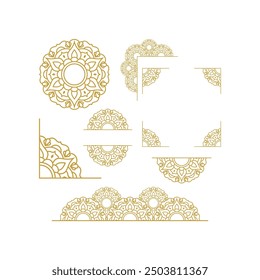 Mandala Frame Gold Vector Design Collection