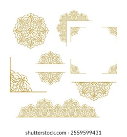 Mandala Frame Gold Vector Design Collection