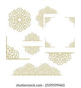 Mandala Frame Gold Vector Design Collection