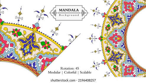 Mandala frame persian arabic turkish islamic hindi indian tibetan traditional colorful vector modular pattern texture vintage ornate retro elegant ornamental borders and frames floral ornaments tazhib