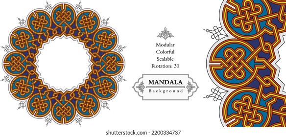 Mandala frame persian iranian arabic turkish islamic hindi indian tibetan traditional colorful vector modular pattern texture vintage ornate retro elegant ornamental borders and frames floral ornament