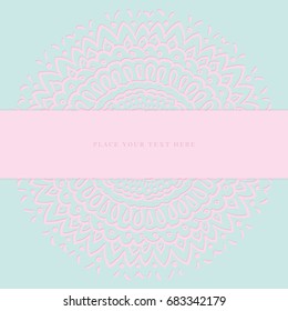 Mandala  frame for your card design with space for your text.