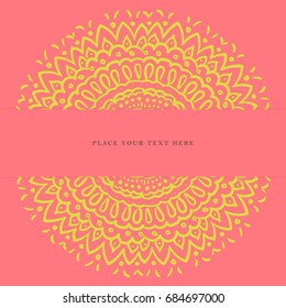 Mandala  frame for your card design with space for your text.