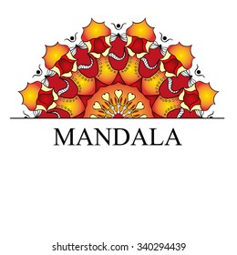 Mandala freehand illustration isolated on white. 