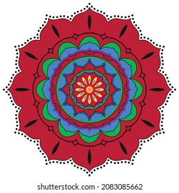 Mandala full color, decorative indian ornament
