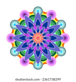 logotipo de vector de color completo de mandala 