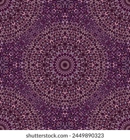 Mandala garden ornament pattern background - floral seamless abstract oriental bohemian vector art