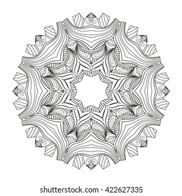 Mandala geometric abstract vector ornaments. Ethnic decorative elements. Circular ornament.