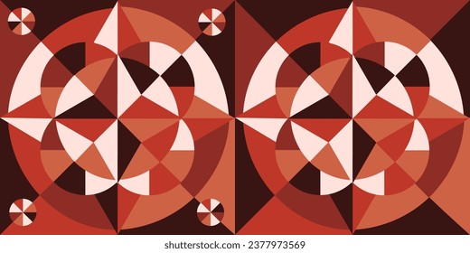 Mandala Geometric art. Seamless pattern with Mosaic drawing. Geometrical shapes in trendy Retro y2k asian style. Design t-shirt textile fabric printing. Vector illustration.