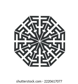 mandala geometric circle pattern  celtic maze ornament. tribal tattoo