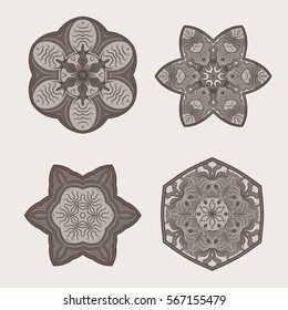 Mandala. Geometric circular ornament set. Round Ornament Pattern. Vintage decorative elements. Ethnic, Indian, Islamic, Asian, ottoman, Arabic motifs. Vector illustration.