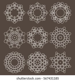 Mandala. Geometric circular ornament set. Round Ornament Pattern. Vintage decorative elements. Ethnic, Indian, Islamic, Asian, ottoman, Arabic motifs. Vector illustration