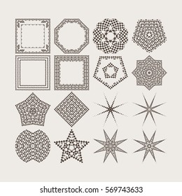 Mandala. Geometric circular ornament set. Round Ornament Pattern. Vintage decorative elements. Ethnic, Indian, Islamic, Asian, ottoman, Arabic motifs. Vector illustration.