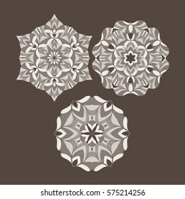 Mandala. Geometric circular ornament set. Round Ornament Pattern. Vintage decorative elements. Ethnic, Indian, Islamic, Asian, ottoman, Arabic motifs. Vector illustration
