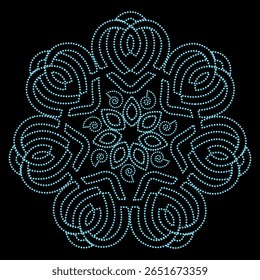 A mandala is a geometric design that symbolizes the universe, balance, and harmony. Often used in spiritual and meditative practices, each mandala tells a unique story through its intricate patterns