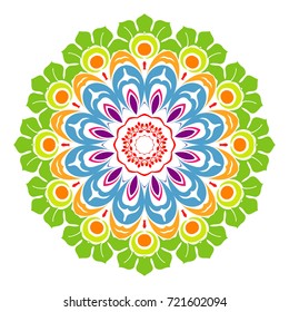 Mandala geometric floral ornament,decorative round pattern. Tribal ethnic arabic, indian, turkish decor