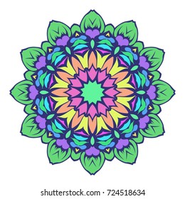 Mandala geometric floral ornament,decorative round pattern. Tribal ethnic arabic, indian, turkish decor