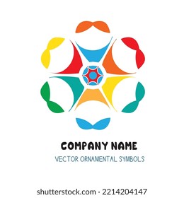 Mandala geometric logo template.Vector Arabic ornamental symbol,abstract in ornamental Arabic style,flower logo geometric mandala icon Vector ornamental symbols.


