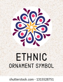 Mandala geometric mosaic. Logo templates for spa and yoga center. Indian antistress medallion. Relax symbols pattern. Abstract henna flower icon. Vector background stock illustration