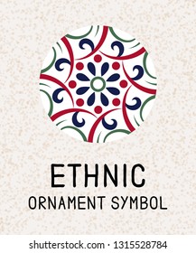 Mandala geometric mosaic. Logo templates for spa and yoga center. Indian antistress medallion. Relax symbols pattern. Abstract henna flower icon. Vector background stock illustration