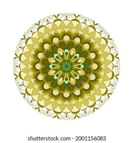 Mandala con un patrón geométrico sobre un fondo blanco. Elemento decorativo para el diseño