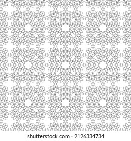 Mandala geometric pattern. Seamless vector background. Gray and white texture vector in illustration