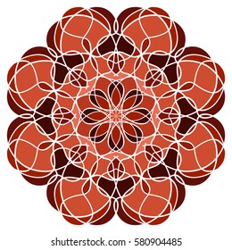 Mandala geometric round ornament, tribal ethnic arabic Indian motif, eight pointed circular abstract floral pattern. Hand drawn decorative vector design element