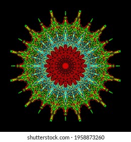 Mandala. Geometry. Fractal outer space.