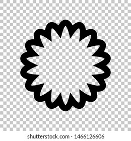 Mandala geometry sign. Black icon on transparent background. Illustration.
