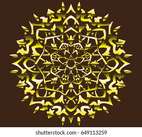Mandala gold arabic