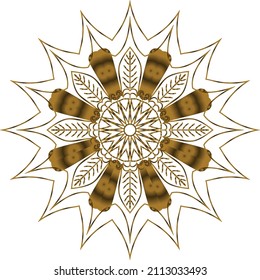 Mandala Gold Hintergrund abstrakte Vektorelement-Dekoration dekorativ. Dies ist eine Mandala Gold Gradation, die wir selbst erstellt haben, und dieses Symbol, das wir Ihnen vermarkten, können Sie für kommerzielle Zwecke verwenden