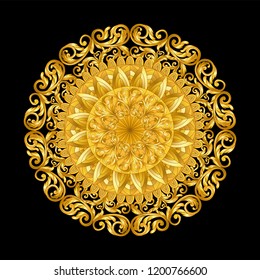 Mandala gold baroque style 