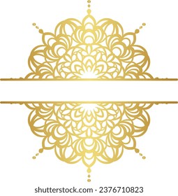 Mandala with gold color gradations