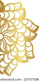 Mandala with gold color gradations