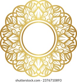 Mandala with gold color gradations