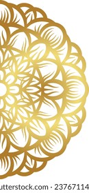 Mandala with gold color gradations