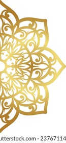 Mandala with gold color gradations