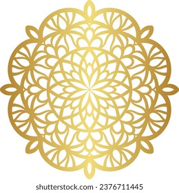 Mandala with gold color gradations